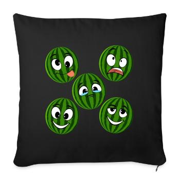 Watermelon - Sofa pillowcase 17,3'' x 17,3'' (45 x 45 cm) - black - Front