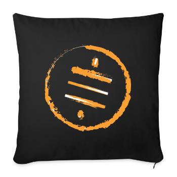 SatsLogoScratch Orange - Sofakissenbezug 45 x 45 cm - Schwarz - Vorne