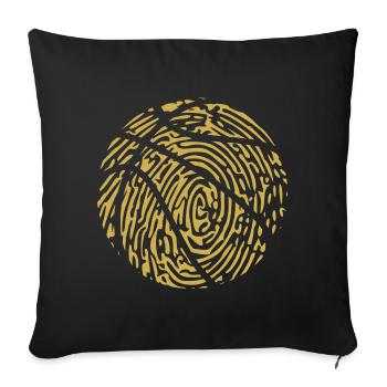 Basketball Players Fingerprint Passion - Sofa pillowcase 17,3'' x 17,3'' (45 x 45 cm) - black - Front