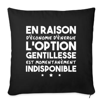 Option gentillesse indisponible - Housse de coussin décorative 45 x 45 cm - noir - Devant