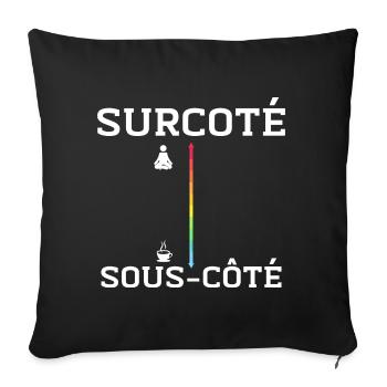 Caféine vs. Méditation - Housse de coussin décorative 45 x 45 cm - noir - Devant