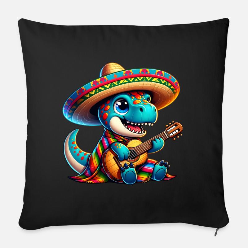 Cinco de Mayo Dino Trex - Sofakissenbezug 45 x 45 cm - Schwarz