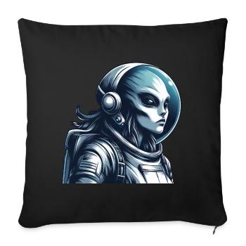 Alien Astronaut Space Exploration - Sofa pillowcase 17,3'' x 17,3'' (45 x 45 cm) - black - Front