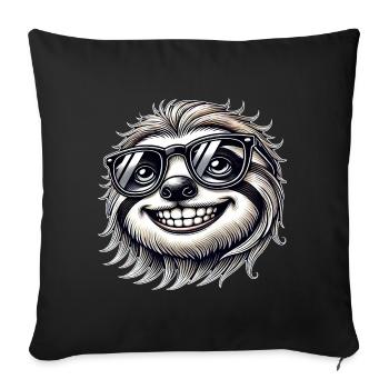 Cool Sloth Sunglasses Summer Cartoon - Sofa pillowcase 17,3'' x 17,3'' (45 x 45 cm) - black - Front