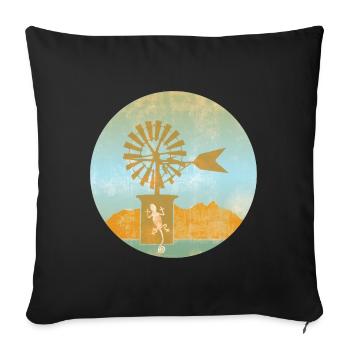 Moulin à vent - Baléares - Housse de coussin décorative 45 x 45 cm - noir - Devant