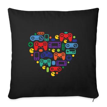 Videospiel Liebe - Sofakissenbezug 45 x 45 cm - Schwarz - Vorne