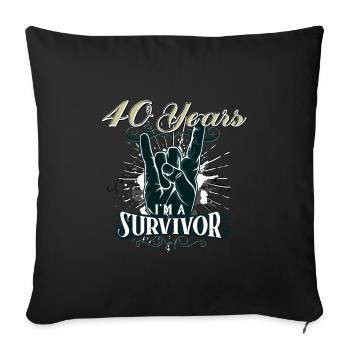 40th birthday - Sofa pillowcase 17,3'' x 17,3'' (45 x 45 cm) - black - Front