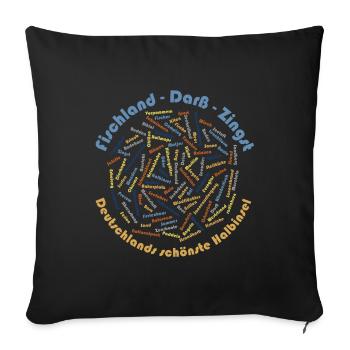 WordCloud (Poisson-Darß-Zingst Edition) - Housse de coussin décorative 45 x 45 cm - noir - Devant