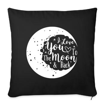 I love you to the moon and back Valentine's Day Gesch - Sofa pillowcase 17,3'' x 17,3'' (45 x 45 cm) - black - Front