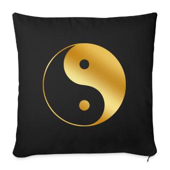 Yin Yang gold - Sofa pillowcase 17,3'' x 17,3'' (45 x 45 cm) - black - Front
