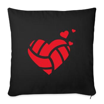 Volleyball Love Heart Volley Gift - Sofa pillowcase 17,3'' x 17,3'' (45 x 45 cm) - black - Front