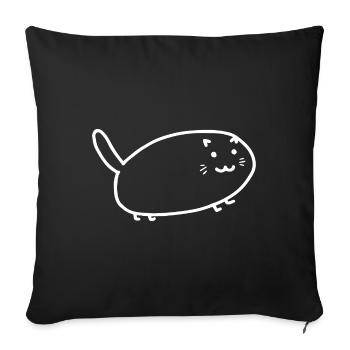 Chat avec silhouette cadeau d'amour de chat - Housse de coussin décorative 45 x 45 cm - noir - Devant