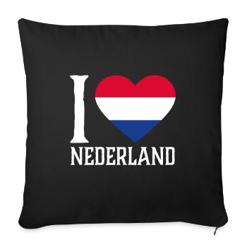 J'adore le cadeau Nederland - Housse de coussin décorative 45 x 45 cm - noir - Devant