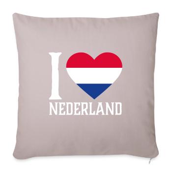 I love Nederland gift - Sofa pillowcase 17,3'' x 17,3'' (45 x 45 cm) - light taupe - Front