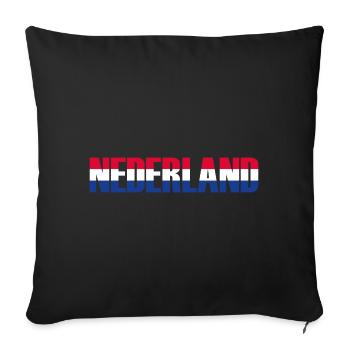 Nederland tricolor gift - Sofa pillowcase 17,3'' x 17,3'' (45 x 45 cm) - black - Front