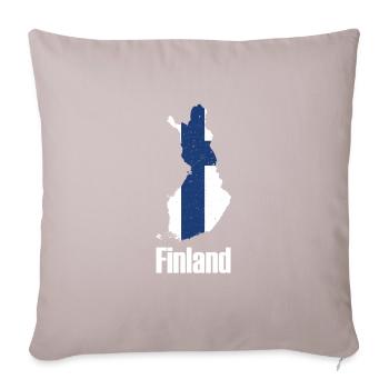 Finland Finlande carte nationale cadeau national - Housse de coussin décorative 45 x 45 cm - taupe clair - Devant