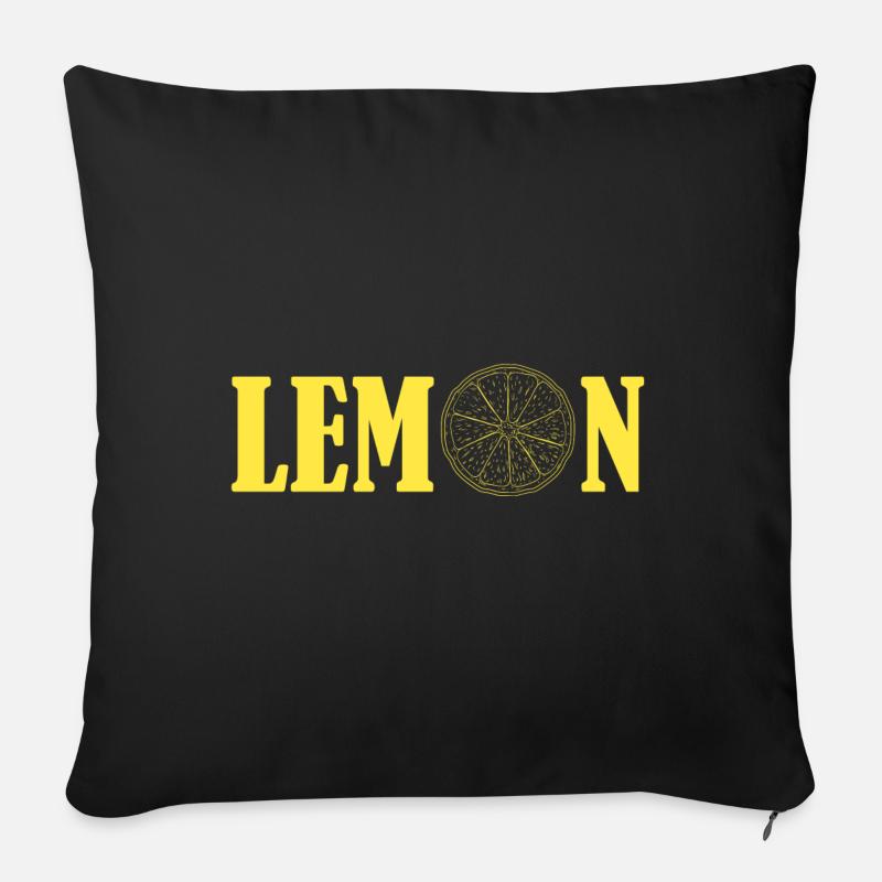 Lemon Lemone Zitrone Geschenk - Sofakissenbezug 45 x 45 cm - Schwarz