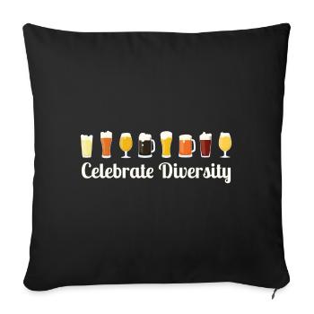 Celebrate Diversity Beer Geschenk - Sofakissenbezug 45 x 45 cm - Schwarz - Vorne