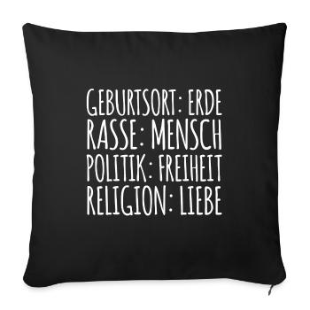Place of Birth: Earth Race: Human Gift - Sofa pillowcase 17,3'' x 17,3'' (45 x 45 cm) - black - Front