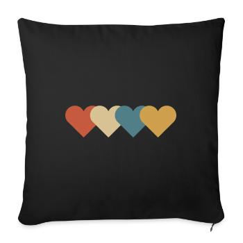 Liebe Herz Vintage Geschenk - Sofakissenbezug 45 x 45 cm - Schwarz - Vorne