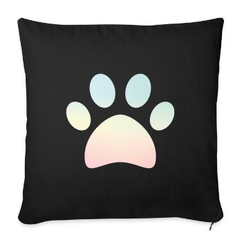 Patte pastel chien amateur de chien cadeau - Housse de coussin décorative 45 x 45 cm - noir - Devant