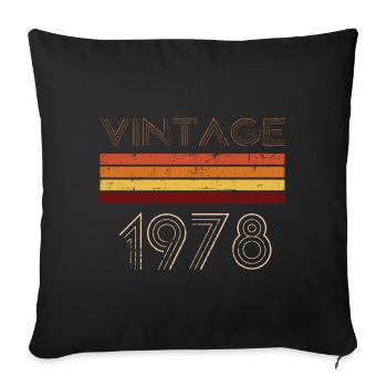 Vintage Style 1978 Gift - Sofa pillowcase 17,3'' x 17,3'' (45 x 45 cm) - black - Front