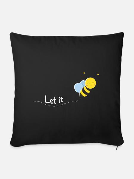 Let it bee Geschenk - Sofakissenbezug 45 x 45 cm - Schwarz