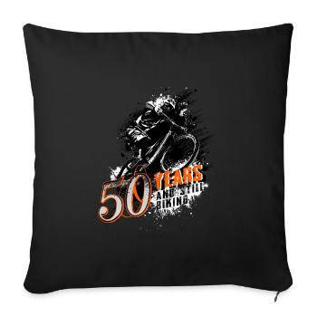 Mountain bikers - 50th birthday - Sofa pillowcase 17,3'' x 17,3'' (45 x 45 cm) - black - Front