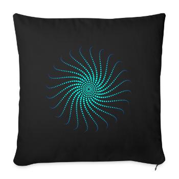 Energy vortex circle swirl music psychedelic goa - Sofa pillowcase 17,3'' x 17,3'' (45 x 45 cm) - black - Front