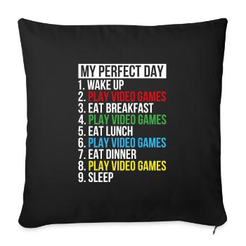 Gamers Gamer Online Quote Gift - Housse de coussin décorative 45 x 45 cm - noir - Devant
