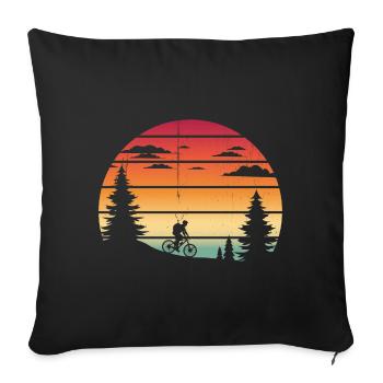 Bicycle Travel Tour Cycling Gift - Sofa pillowcase 17,3'' x 17,3'' (45 x 45 cm) - black - Front