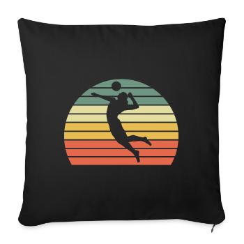 Volleyball jump spike silhouette gift - Sofa pillowcase 17,3'' x 17,3'' (45 x 45 cm) - black - Front