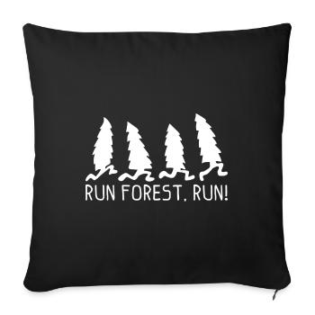 Protection de l'environnement forêt tropicale disant arbre cadeau - Housse de coussin décorative 45 x 45 cm - noir - Devant