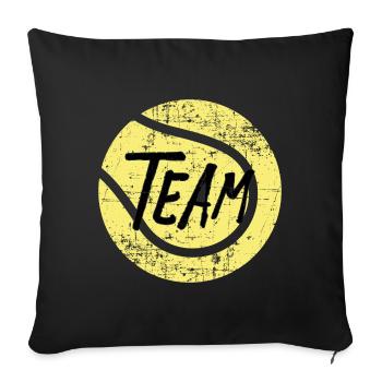 Cadeau de tennis d'équipe - Housse de coussin décorative 45 x 45 cm - noir - Devant
