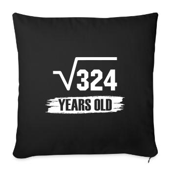 Cadeau de maths d'anniversaire de 18 ans - Housse de coussin décorative 45 x 45 cm - noir - Devant