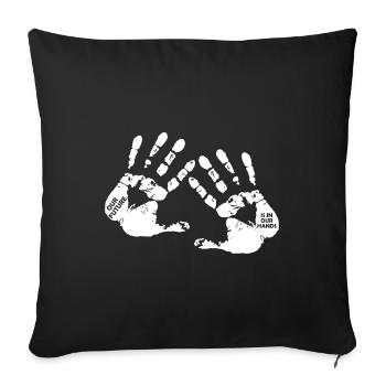 Empreinte de la main Symbole Cadeau - Housse de coussin décorative 45 x 45 cm - noir - Devant