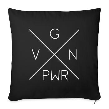 Vegan Power Vegan Meat Free Gift - Sofa pillowcase 17,3'' x 17,3'' (45 x 45 cm) - black - Front