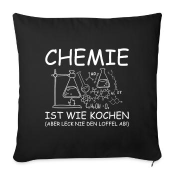 Chemistry laboratory flask cooking saying gift - Sofa pillowcase 17,3'' x 17,3'' (45 x 45 cm) - black - Front