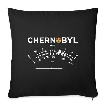Chernobyl radioactive atom radiation gift - Sofa pillowcase 17,3'' x 17,3'' (45 x 45 cm) - black - Front