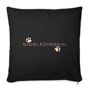 Hunde Pfote Rudel Hundehalter Spruch Geschenk - Sofakissenbezug 45 x 45 cm - Schwarz - Vorne