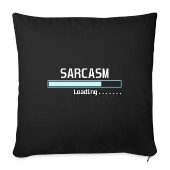 Sarcasme invite… cadeau drôle T-shirt - Housse de coussin décorative 45 x 45 cm - noir - Devant