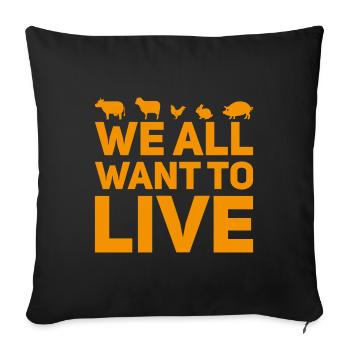 Bien-être animal Végétalien Végétal - Housse de coussin décorative 45 x 45 cm - noir - Devant