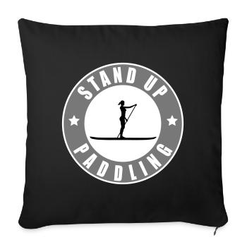Stand Up Paddling - Sofakissenbezug 45 x 45 cm - Schwarz - Vorne