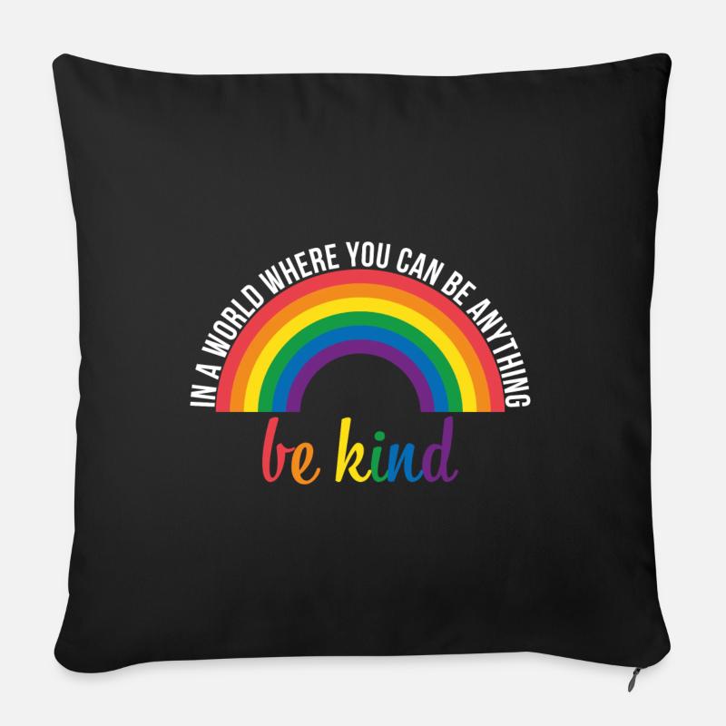 Be Kind Toleranz Positiv Spruch Geschenk - Sofakissenbezug 45 x 45 cm - Schwarz