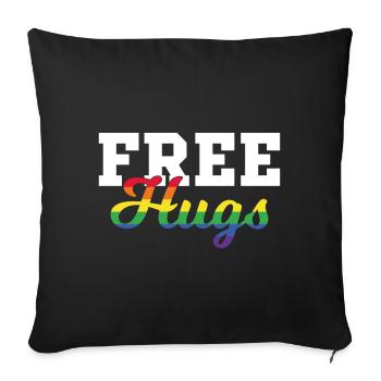 Hugs gratuit cadeau lgbt - Housse de coussin décorative 45 x 45 cm - noir - Devant