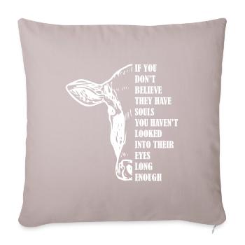 Cadeau végétalien des droits des animaux - Housse de coussin décorative 45 x 45 cm - taupe clair - Devant