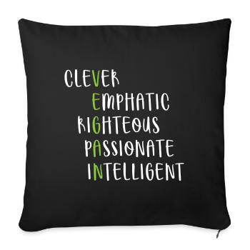 Mode de vie végétalien disant cadeau - Housse de coussin décorative 45 x 45 cm - noir - Devant