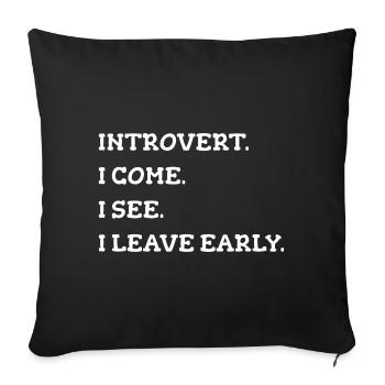 Introverti Introverti cadeau sort - Housse de coussin décorative 45 x 45 cm - noir - Devant