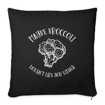 Peut-être que le brocoli ne vous plaira pas - Housse de coussin décorative 45 x 45 cm - noir - Devant