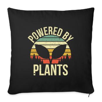 Powered by Plants Geschenk - Sofakissenbezug 45 x 45 cm - Schwarz - Vorne